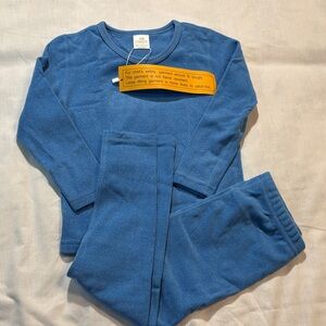 Unbranded Kids Cozy Cotton Pajama Set Blue Long Sleeve Sleepwear Size S